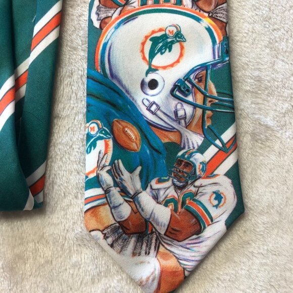 ORIGINAL Ralph Marlin Vintage 1990's CFL Miami Dolphins Tie - Picture 2 of 7